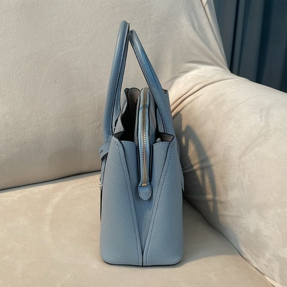 Kate Spade Margaux Medium Satchel Crossbody Bag in Blue with Silver Hardware - Picture 5 of 17